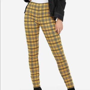 Express brand. Yellow plaid leggings